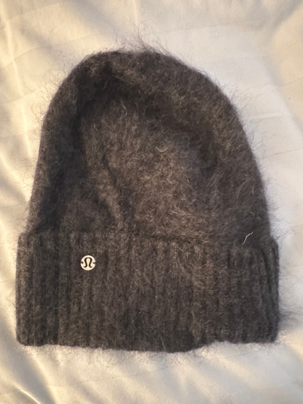 lululemon athletica Black Fuzzy Cashmere Blend Beanie